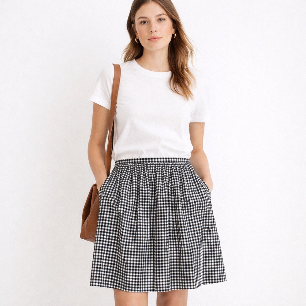 Madewell Black & White Gingham Skirt | Size 2